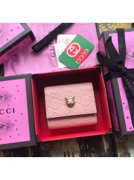 Gucci Signature card case with cat 548050 pink HY7191RX32
