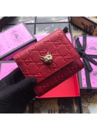 Gucci Signature card case with cat 548050 red HY12167jf20