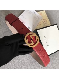 Gucci Signature leather belt 370543 red HY4626CC86