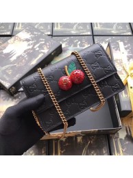 Gucci Signature mini bag with cherries 481291 Black HY13237Il41