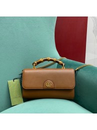 Gucci Small top handle bag with Bamboo 675794 brown HY1416Va47