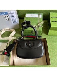 Gucci Small top handle bag with Bamboo 675797 black HY20617xh67