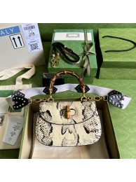 Gucci Small top handle bag with Bamboo 675797 gray HY2449EB28