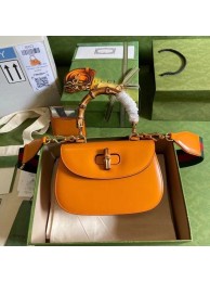 Gucci Small top handle bag with Bamboo 675797 yellow HY20172Il41