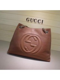 Gucci Soho Medium Tote Bag Calfskin Leather 308982 Apricot HY10182yj81