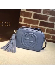 Gucci Soho Metallic Leather Disco Bag 308364 Blue HY26928ta99