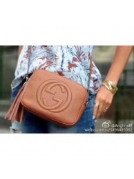 Gucci Soho Metallic Leather Disco Bag 308364 Brown HY9350KX86