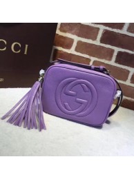 Gucci Soho Metallic Leather Disco Bag 308364 Purple HY20125Lp50