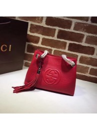 Gucci Soho Small Tote Bag Calfskin Leather 387043 Red HY17776RX32