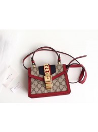 Gucci Sylvie GG Supreme canvas mini bag 470270 red HY8738hI90