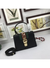 Gucci Sylvie Lather mini Bag 470270 Black HY6744Rc99