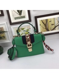 Gucci Sylvie Lather mini Bag 470270 Green HY2063ER88