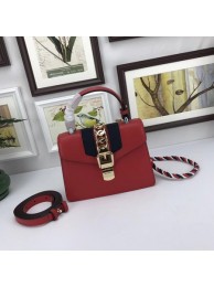 Gucci Sylvie Lather mini Bag 470270 Red HY720vK93
