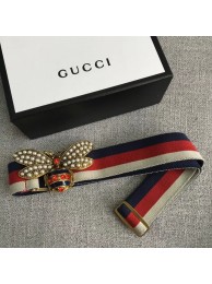 Gucci Sylvie Web belt with bee 453277 red&white&blue HY23944MB38