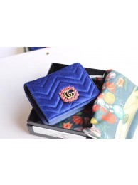Gucci velvet card case with Double G and crystals 499783 blue HY17965nS91