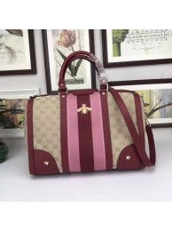 Gucci Vintage Web Multicolour Canvas Boston Bag 406868 Wine HY10100hT91