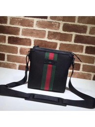 Gucci Web GG Supreme Flat Messenger Bag 471454 Black HY12330Zr53