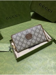 Gucci Zip around wallet with Interlocking G 673003 brown HY14660fJ40