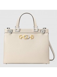 Gucci Zumi grainy leather medium top handle bag 564714 white HY6501kC27