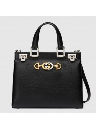 Gucci Zumi grainy leather small top handle bag 569712 Black HY8341De45