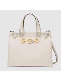 Gucci Zumi grainy leather small top handle bag 569712 White HY15945Ag46