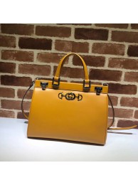 Gucci Zumi leather medium top handle bag 564714 yellow HY14681Eb92