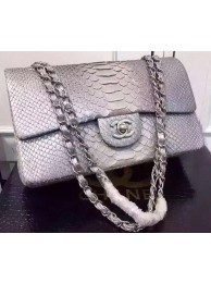 High Imitation Chanel 2.55 Series Flap Bags Grey&White Original Python Leather A1112SA Silver HY7612bg96