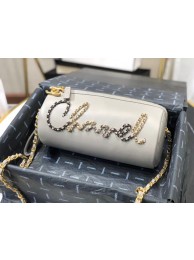 High Imitation Chanel Original Soft Leather Chain Bag & Gold-Tone Metal AS1531 grey HY21847bg96