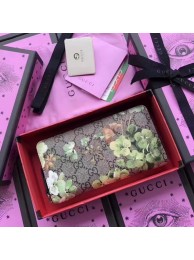 High Imitation Gucci GG Blooms Zip Around Wallet 408665 Green HY22577bg96