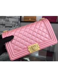 High Quality Chanel Boy Flap Shoulder Bag Pink Original Calfskin Leather A8708 Gold HY1146pR54