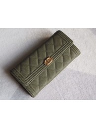 High Quality Chanel Boy Matelasse Long Wallet Calfskin Leather CHA5264 Green HY15987BH97