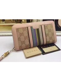 High Quality Gucci Bamboo GG Zip Around Wallet 353615 Light Pink HY9541pR54