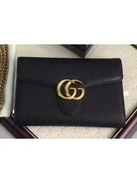 High Quality Gucci GG Marmont Leather mini Chain Bag 401232 Black HY5037BH97