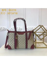 High Quality Gucci GG Supreme Canvas Tote Bag 353116 Red HY18542BH97