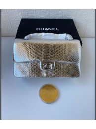 High Quality Imitation Chanel 2.55 Series Flap Bags Sakura Silver Original Python Leather A1112SA Silver HY5281wn47