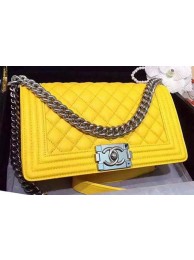 High Quality Imitation Chanel Boy Flap Shoulder Bags Deer Skin Leather A67086 Yellow HY6591Vu82