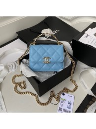 High Quality Imitation Chanel Grained Calfskin CLUTCH WITH CHAIN AP2758 blue HY24626wn47