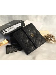 High Quality Imitation Chanel Matelasse Bi-Fold Wallet Cannage Patterns A48980 Black HY2941Vu82