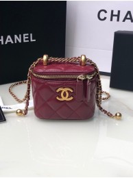 High Quality Imitation Chanel mini Shoulder Bag Lambskin & Gold-Tone Metal AP2292 Burgundy HY10756wn47