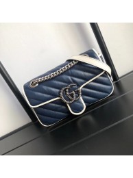 High Quality Imitation Gucci GG Marmont small shoulder bag 446744 Navy HY24841Vu82