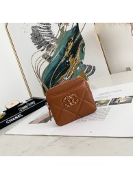 High Quality Replica Chanel 19 Zip Card bag 82086 brown HY3474aR54