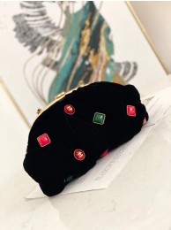 High Quality Replica Chanel clutch Velvet Black & Gold-Tone Metal AB2137 HY4569aR54