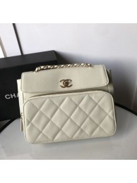 High Quality Replica Chanel flap bag Grained Calfskin & Gold-Tone Metal AS1199 white HY10409aR54