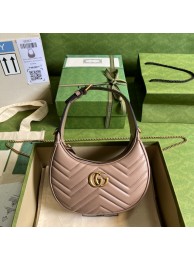 High Quality Replica Gucci GG Marmont half-moon-shaped mini bag 699514 dark pink HY17709aR54