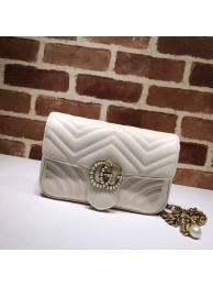 High Quality Replica Gucci Pearl GG Marmont Small Matelasse Original Leather Shoulder Bag 443497 White HY22454aR54