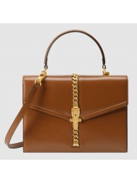 High Quality Replica Gucci Sylvie 1969 small top handle bag 602781 brown HY5299aR54