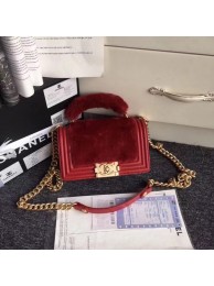 Hot BOY CHANEL Flap Bag with Handle Orylag Calfskin & Gold-Tone Metal A94805 red HY23820cT87