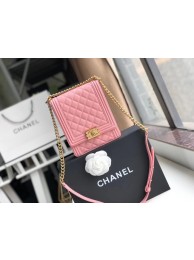 Hot Boy chanel handbag Grained Calfskin & Gold-Tone Metal AS0130 pink HY16155cT87
