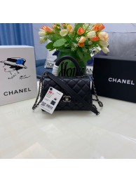 Hot Chanel coco mini flap bag with top handle AS2215 black&Silver-Tone Metal HY13551Nm85
