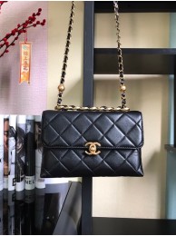 Hot Chanel Flap Lambskin Shoulder Bag AS3011 black HY23090cT87